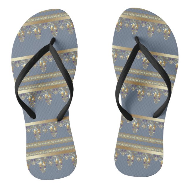Gold lace flip flops (Footbed)