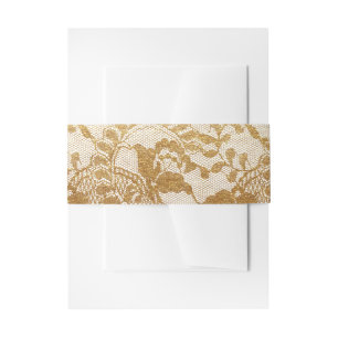 Gold Lace Invitation Belly Band