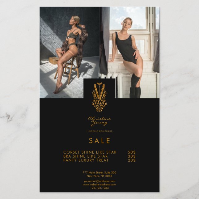 Gold Lace Lingerie Boutique 2 Photo Price Flyer (Front)