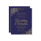 Gold Lace on Navy Blue BUDGET Wedding Invitation