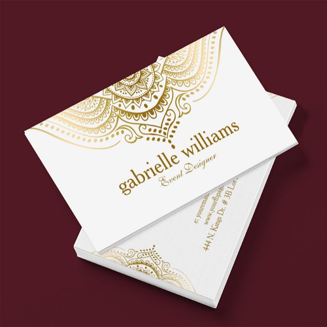 Gold Lace Paisley Mandala Business Card (Creator Uploaded)