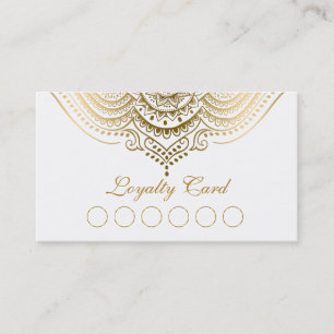 Gold Lace Paisley Mandala Loyalty Card