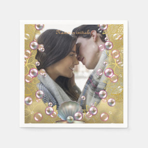 Gold Lace & Pearls  Napkin