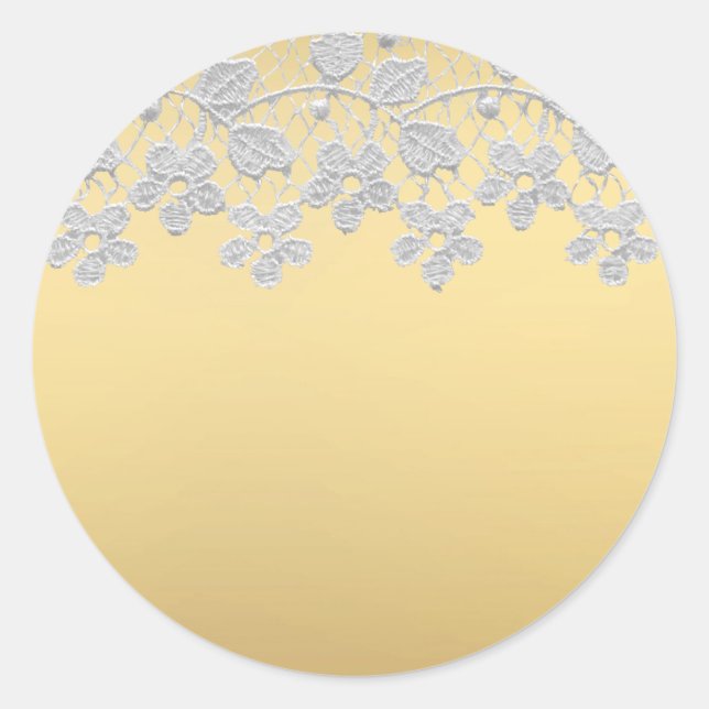 Gold & Lace Round Sticker (Front)