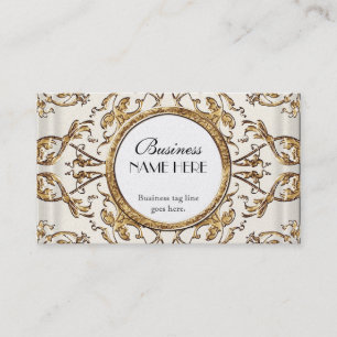 Gold Lace Satin Formal Elegant Wedding Businesses Business Card