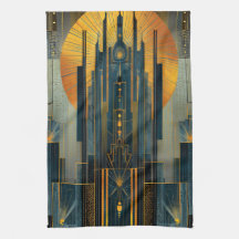 Gold Laced Midnight Art Deco Skyscraper