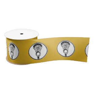 Gold Lacrosse Satin Ribbon