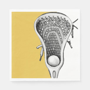 Gold Lacrosse Sports Party Napkin