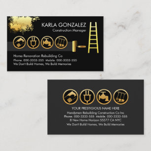 Gold Ladder Brush Painting By Handyman Tools Business Card