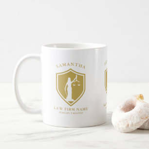 Gold Lady Justice Logo Custom text Coffee Mug