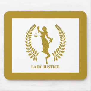 Gold Lady Justice logo Mouse Mat