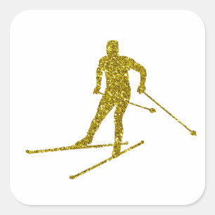 Gold Langlauf Sticker