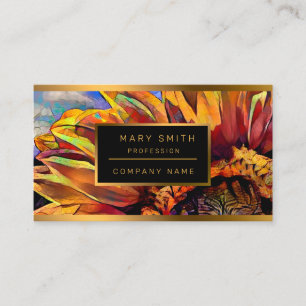 Gold Large Sunflower Elegant Collection Business Card