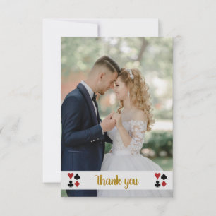 Gold Las Vegas Wedding Photo Thank You Card