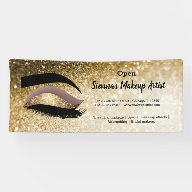 Gold Lashes Eye Banner (Horizontal)