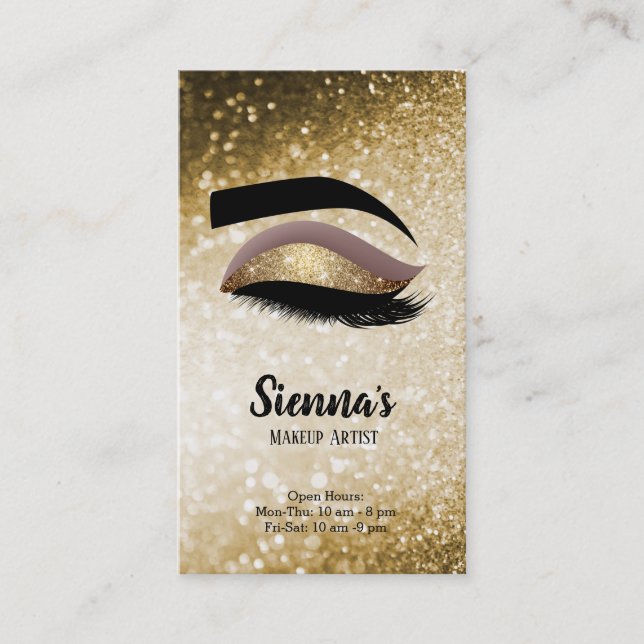 Gold Lashes Eye Business Card (Front)