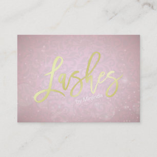 Gold Lashes Script Pink Damask Makeup Appointment