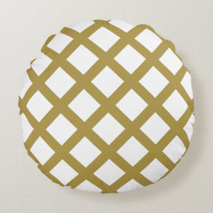 Gold Lattice Round Cushion