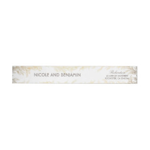 Gold Laurel Leaves Wedding Wrap Around Label