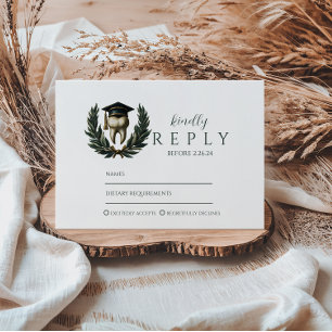 Gold Laurel Tooth Graduation Party RSVP Card