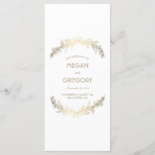 Gold Laurel Vintage Wedding Programs Programme
