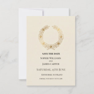 Gold Laurel Wedding Save The Date
