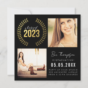 Gold Laurel Wreath Class of 2023 Graduate Photo Announcement