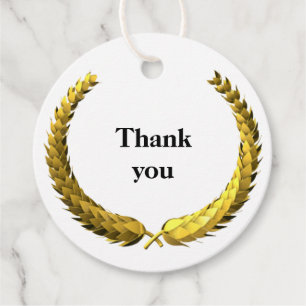 Gold Laurel Wreath Favour Tags