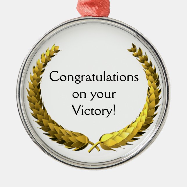 Gold Laurel Wreath Metal Tree Decoration (Front)