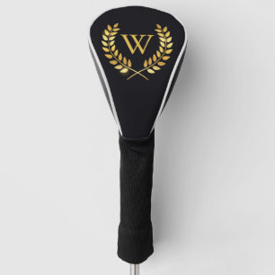 Gold Laurel Wreath Monogram Golf Head Cover