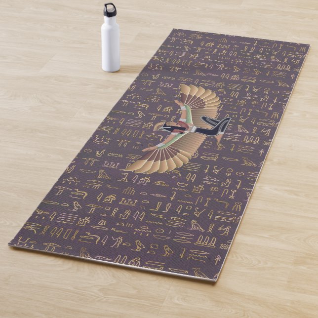 Gold Lavender Egyptian Princess Hieroglyphs  Yoga Mat (In Situ)