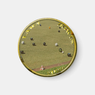 Gold Lawn Bowls 2023 Designed Coin, Magnet