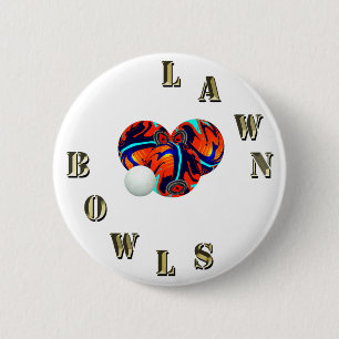 Gold Lawn Bowls Lettering And Bowls, Badge