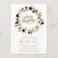 Gold Lead Wreath Office Family Christmas Party