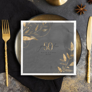 Gold Leaf 50th Anniversary Years of Love ID1169 Napkin