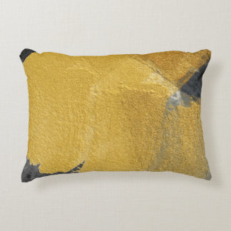 Gold leaf, abstract black design decorative cushion