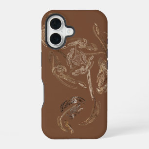 gold leaf abstract rose iPhone 16 case