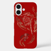 gold leaf abstract rose red