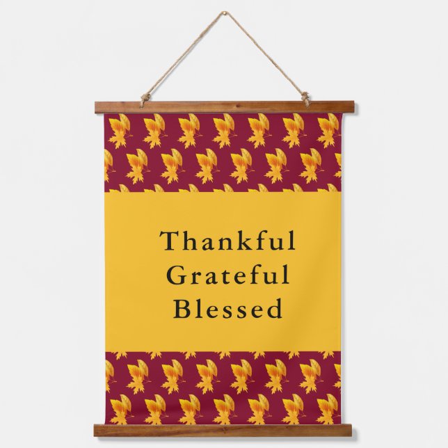Gold Leaf Autumn Foliage Holiday Celebration  Hanging Tapestry (Front)