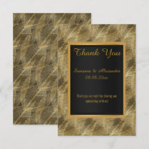 GOLD LEAF BLACK BOTANICAL Thank you card