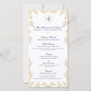 Gold Leaf Botanical Wedding Menu