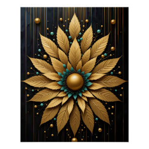 Gold Leaf Burst Poster