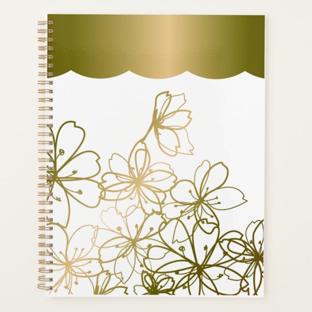Gold Leaf Cherry Blossom Design | An Elegant Japan Planner (Front)
