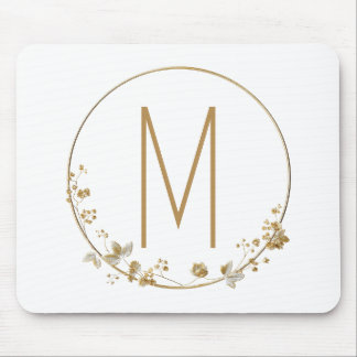Gold Leaf Circle Minimalist Mouse Mat