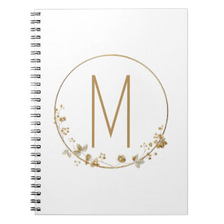 Gold Leaf Circle Minimalist Notebook