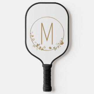 Gold Leaf Circle Minimalist Pickleball Paddle