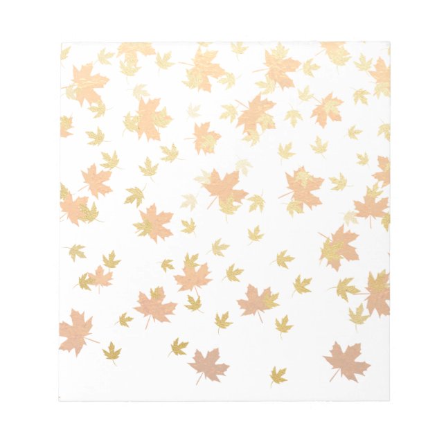 Gold Leaf Confetti on Clear Background Notepad (Front)
