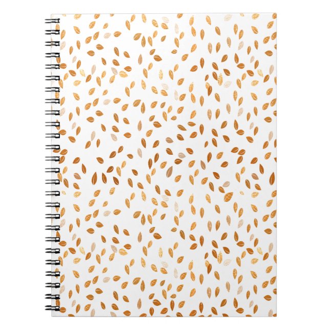 Gold Leaf Confetti on Pink Background Notebook (Front)