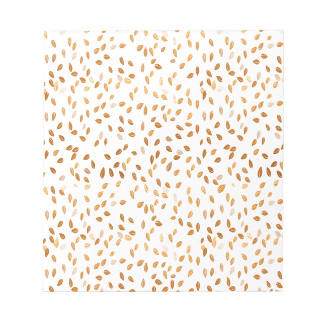 Gold Leaf Confetti on Pink Background Notepad (Front)