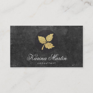 Gold Leaf   Deluxe, Slate Business Card